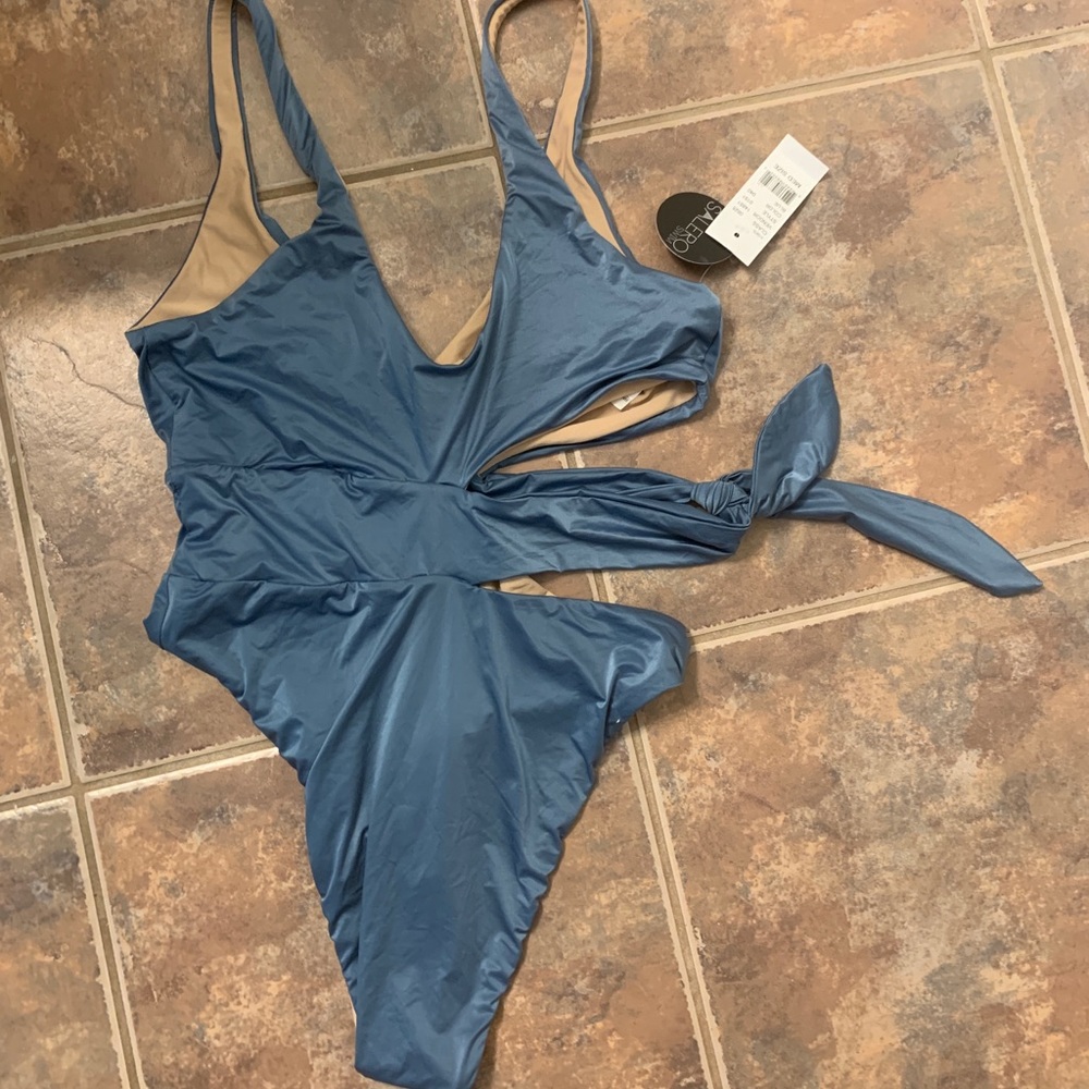 COPY - NWT Pac Sun Blue Cut Out One Piece Swimsuit